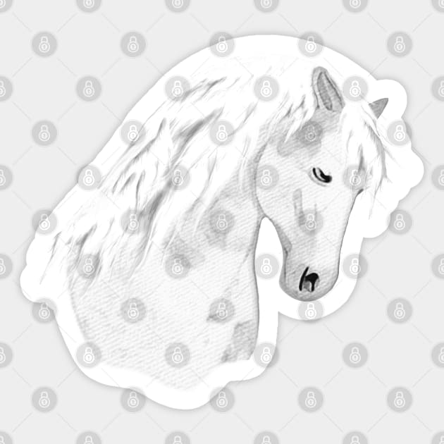 Horse Lovers White Horse Sticker by KC Morcom aka KCM Gems n Bling aka KCM Inspirations
